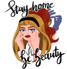 Stay home digital illustration girls