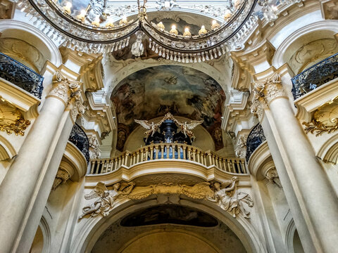 Interior of St. Nicholas Church, Prague, Czech republic
