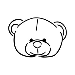 Hand drawn isolated Teddy bear. Doodle vector illustration