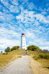 Fototapeta na wymiar Lighthouse Dornbusch of Hiddensee Island Baltic coast, Germany