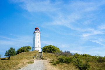 Fototapeta na wymiar Lighthouse Dornbusch of Hiddensee Island Baltic coast, Germany