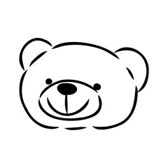 Hand drawn isolated Teddy bear. Doodle vector illustration