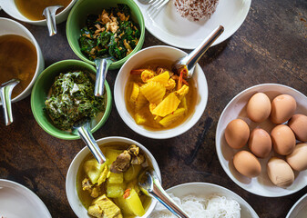 southern food Thai Sour Curry with Shrimp,thai local food and other food ,southern thai spicy sour