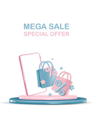 Online shopping on application and website concept.