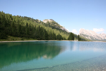 Lake in the Faloria, Dolomites Mountains, Italy - 523373630