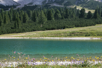 Lake in the Faloria, Dolomites Mountains, Italy - 523373671