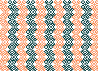 illustration, mosaic texture, lace motif, seamless, kaleidoscope, fabric, textile, background, orange and green