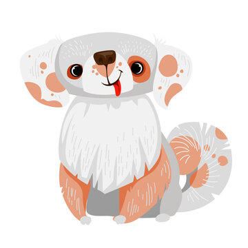 Vector cartoon cute funny dog. Breed clumber spaniel