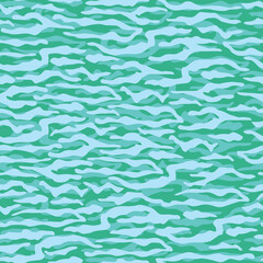 Fototapeta premium Seamless military texture - camouflage. Pattern on the marine theme with waves. Wild animal pattern of blue tiger.