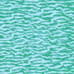 Seamless military texture - camouflage. Pattern on the marine theme with waves. Wild animal pattern of blue tiger.