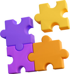 3d jigsaw puzzle pieces. Concept of business problems, education, development and teamwork. 3d high quality isolated render - obrazy, fototapety, plakaty