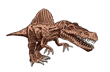 Vector color spinosaurus isolated on white,dinosaur for printing , tattoo and design