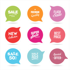 Collection of colorful super sale stickers and tags 