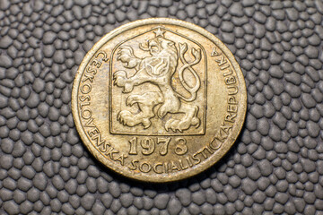 Czechoslovakia 20 heller coin close up