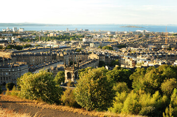 A view of the northern part of Edinburgh, with the First of Forth and Kingdom of Fife beyond