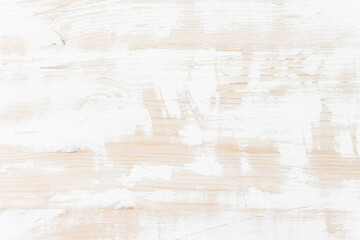 Aged wooden background with shabby gray paint, top view. Template with copy space in rustic style.