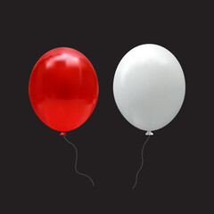 Red and white balloons design vector for your illustration. Independence day of Indonesia