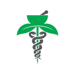 herbal medicine logo vector