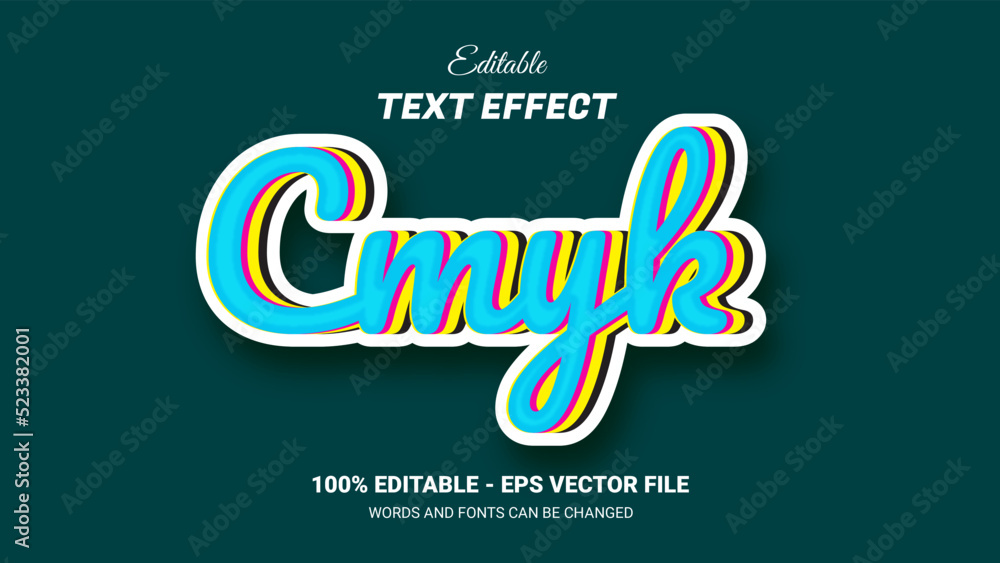 Poster cmyk editable text effect