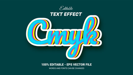 cmyk editable text effect