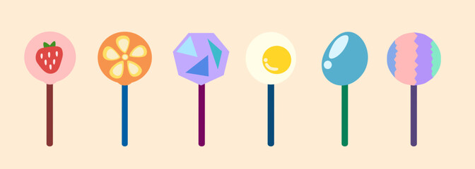 Cute set of lollipops
