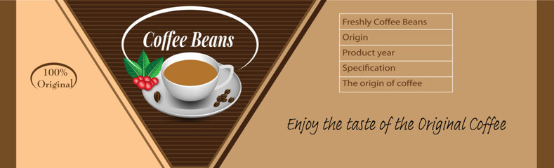roasted coffee beans label design vector