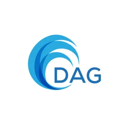 Foto op Plexiglas DAG letter logo. DAG blue image on white background. DAG Monogram logo design for entrepreneur and business. . DAG best icon.  © image