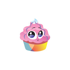 Hand drawn cute ice cream character illustration