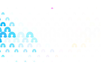 Light Blue, Yellow vector backdrop with rainbows, clouds.