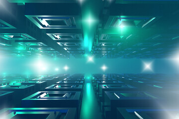 futuristic technology  panel - Cyberpank 3d image