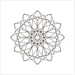 Mandala isolated. Coloring page book. Sketch vector stock illustration. EPS 10