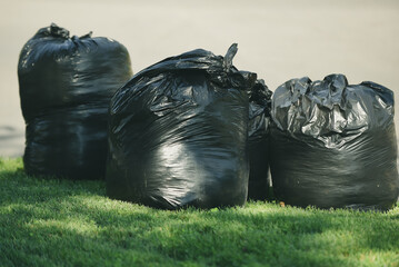 garbage bags in the park
