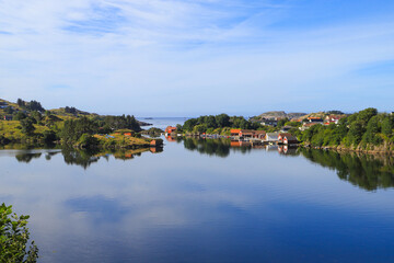 Fototapeta na wymiar View at the lake Lygre, Region Egersund - South Norway