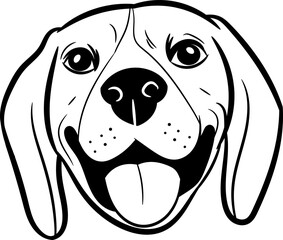 Funny muzzle of a jack russell dog. Smiling terrier pet. Sketch vector illustration on isolated background. Ideal for logo, print on paper and fabric