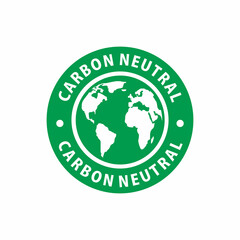 carbon neutral green rubber stamp, vector illustration
