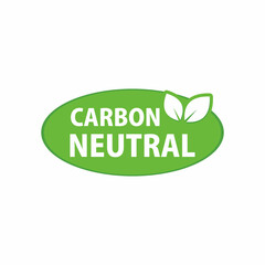 carbon neutral green rubber stamp, vector illustration