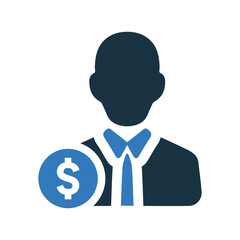 Agent, person, salesman icon. Simple editable vector illustration.