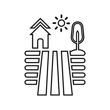 recommend clip art: Agriculture, cornfield, crop outline icon. Line art vector.