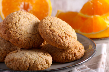 Orange and ginger oatmeal cookies