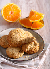 Orange and ginger oatmeal cookies,