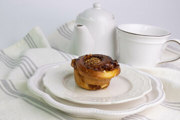 Close up Caramel Walnut Danish