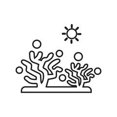 Alga, algae, fungus line icon. Outline vector.