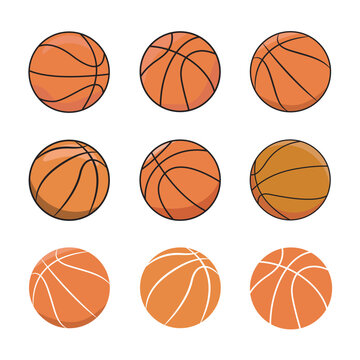 Basketballs collection.Basketball sports icon.Element for poster, emblem, sign, sports ball, t-shirt. illustration.
