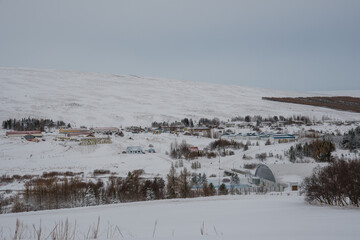 Village of Laugar in Reykjadalur in North Iceland