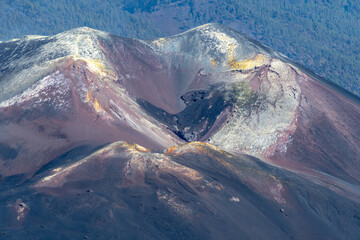 Volcán de Tajogaite situado en La Palma, Islas Canarias 