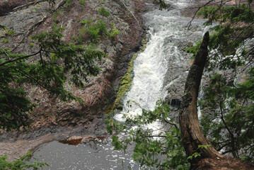 July 19, 2011. Upper Peninsula of Michigan, USA. Great Conglomerate Falls on the Black River.