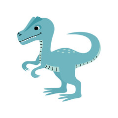 Cute baby dinosaur. Allosaurus dinosaur vector illustration isolated on white background.