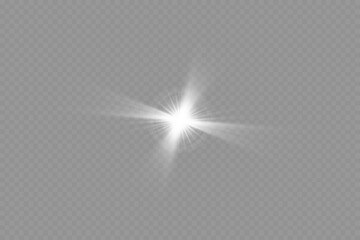 Dazzling flash. Bright Star. Magic dust. Brilliant vector. Bright sun. Glare. shining beam. Rash.