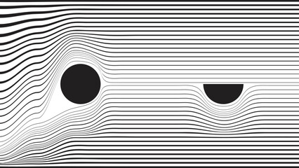 Abstract motion graphic design background . Dot and horizontal lines  . Transition shapes . Movement composition . Vector illustration