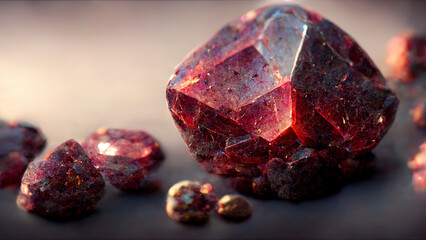 Ruby gems with a blur background.